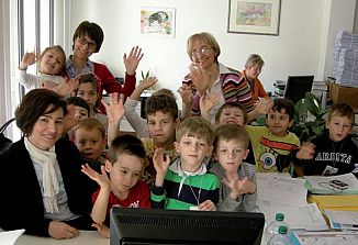 Otroci iz vrtca Max Fabiani na obisku